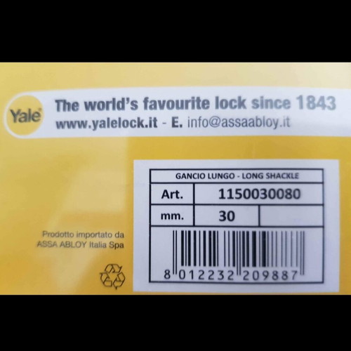Yale marine long-shackle inox padlock 30mm new