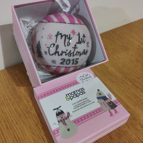 Mamas and Papas My 1st Christmas 2015 collectible Christmas bauble new