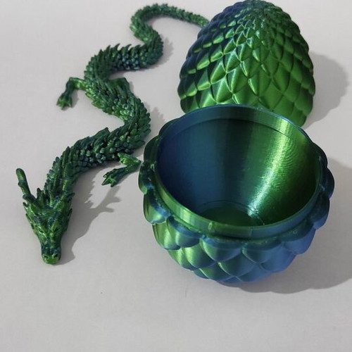 3D Printed Dragon with Two-Tone Egg new