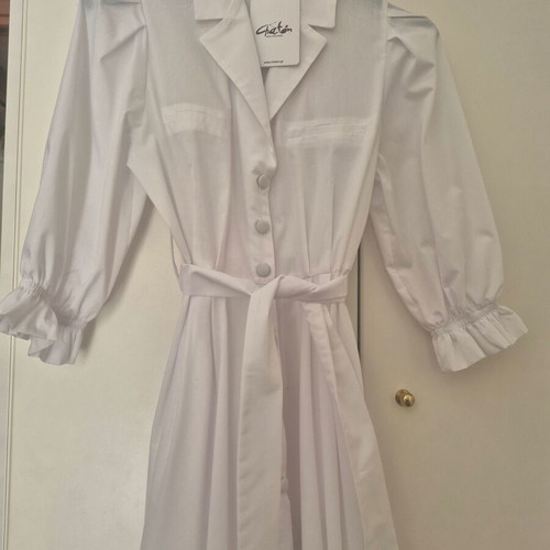 Chaton dress new, cotton, white, fits XS and S