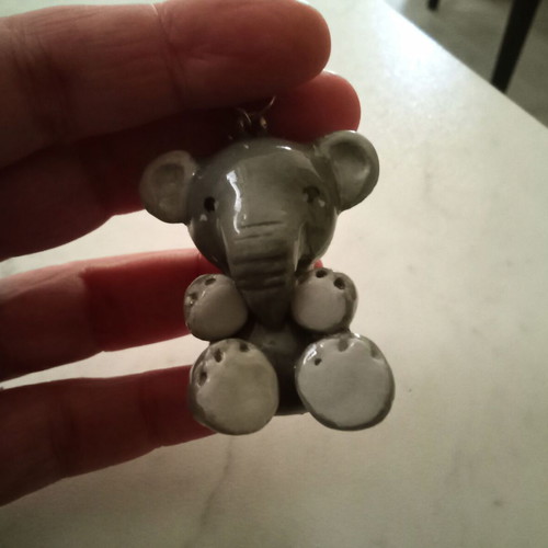 Elephant bag accessory new, handmade, gray