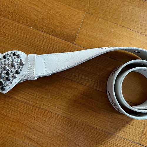 Moschino vintage belt white genuine leather like new