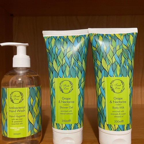 Fresh Line set with Antibacterial Hand Wash, Shower Gel and Body Lotion like new