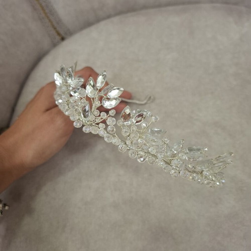 Bridal tiara with Swarovski crystals, handmade