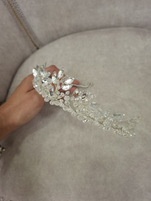 Bridal tiara with Swarovski crystals, handmade