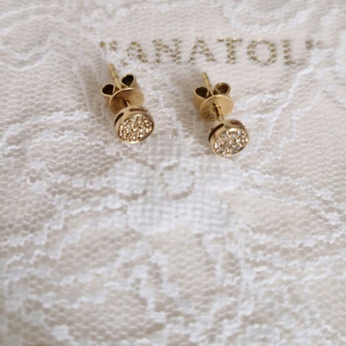 Anatol Diamond Covered Stud Earrings 18K Rose Gold like new