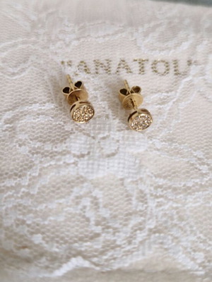 Anatol Diamond Covered Stud Earrings 18K Rose Gold like new