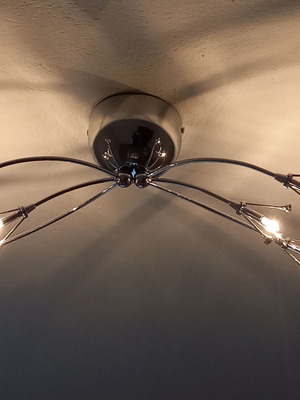 Multi-light set six-light and three-light with crystal spheres like new