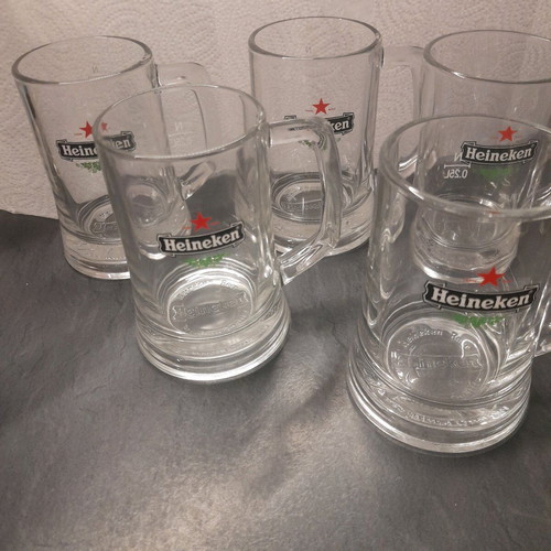 Heineken beer glasses 0.25L new, pack of 5
