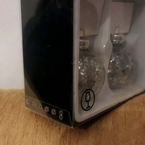 Glass silver IKEA balls new, set of 2
