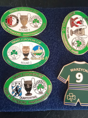 Panathinaikos Champions League 1984-1985 metal pin set of 5