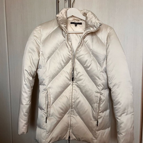 Zara women's jacket white like new, medium-length down