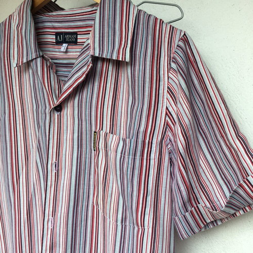 Armani Jeans Vintage Linen Cotton Shirt L Like New