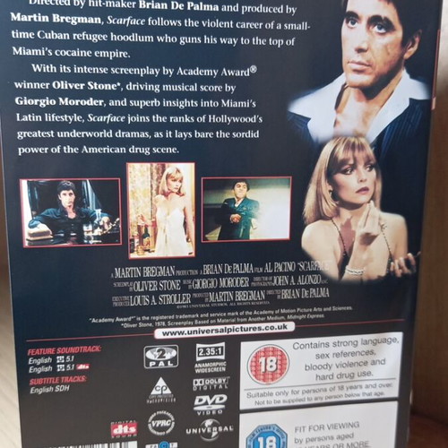 Scarface DVD like new with English subtitles