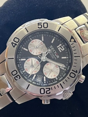 Sector χρονογράφος 36mm Seiko μπλε καντράν σαν καινούργιο