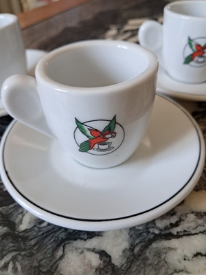 Loumidis Collectible Coffee Cups Set of 3 Like New, Thick Porcelain