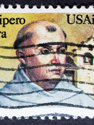Γραμματόσημο Junípero Serra US Airmail 44c σαν καινούργιο, έκδοση 1985