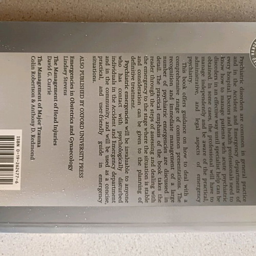 Psychiatric Emergencies book like new, Oxford University Press