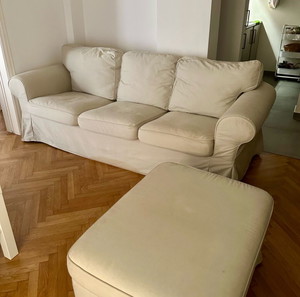 Καναπές και υποπόδιο ikea ektorp