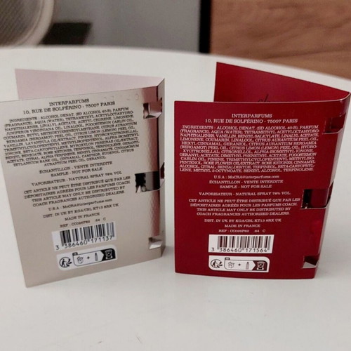 Coach premium perfume samples set of 2, new