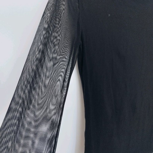 Women's blouse with transparent sleeves size small like new, black