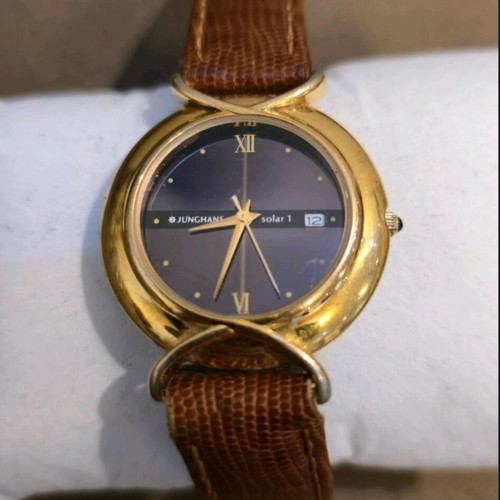 Junghans Solar 1 watch used, gold-plated