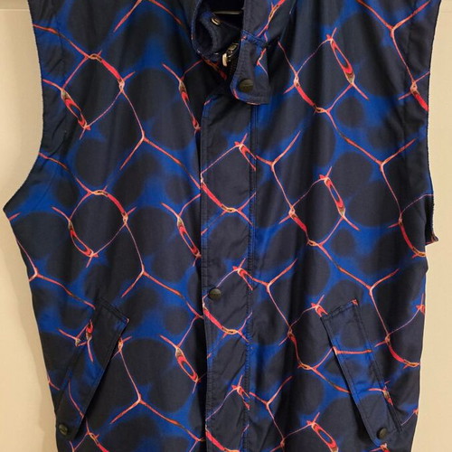 Psychedelic sleeveless jacket used, Large/Extra Large, retro vintage 90s 00s