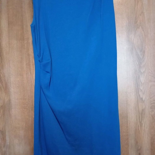 Blue royal draped sleeveless short dress Mango used, size XL
