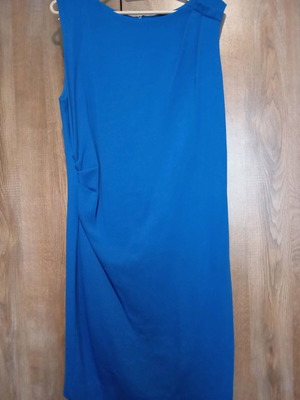 Blue royal draped sleeveless short dress Mango used, size XL