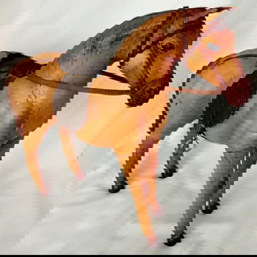 Vintage Handmade Leather Horse like new 54x44cm