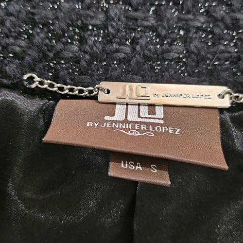 JLo Wool Coat like new with silver thread weave, size S