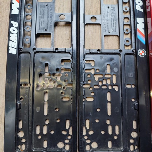 BMW M Power Front Bumper Number Plate Holders used, set of 3