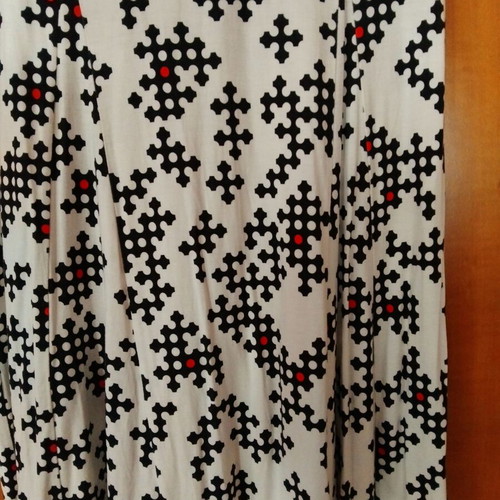 Sleeveless dress like new, black and white with red details, cotton