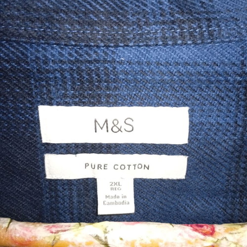 Marks & Spencer men's shirt blue black XXL like new