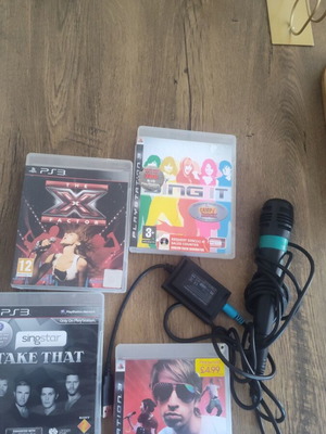 PS3 Μικρόφωνο με τον converter και 4 παιχνίδια μεταχειρισμένο