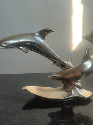 Vintage dolphin decorations used, silver color