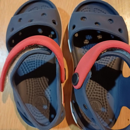 Crocs sandals used, size 23-24, blue and red