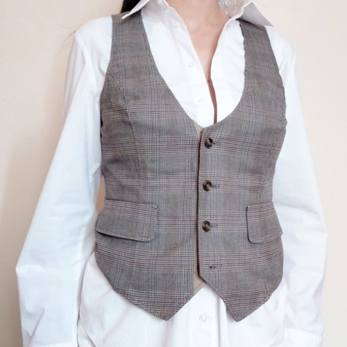 Classic Benetton checked and floral vest S like new