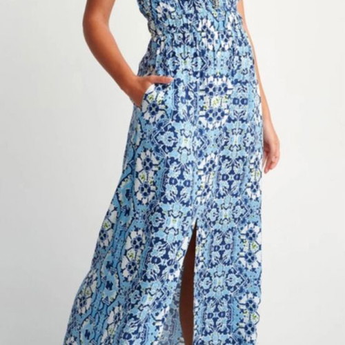Attrattivo dress like new, white and blue, size S
