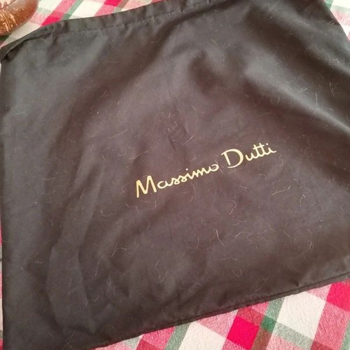 Massimo Dutti leather crossbody bag like new with black and white strap