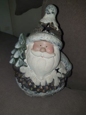 Christmas ceramic decorative Santa Claus candle holder like new