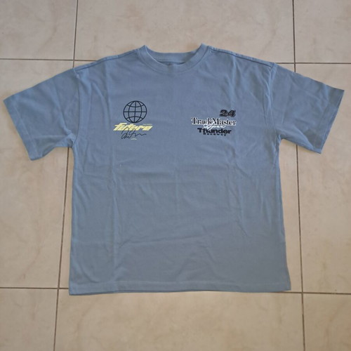 M&S T-shirt with racing car designs, grey, size 170 cm