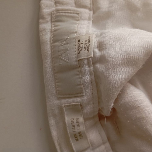 Zara women's linen pants size S, white