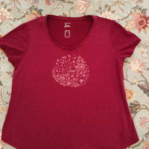 Quechua Women's Hiking T-Shirt NH500 New, Red and Purple, Size XL