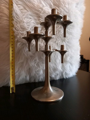Orion candlestick used, modular design, bronze finish
