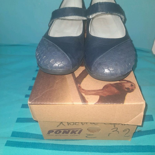 Ballerina shoes size 31 like new, genuine leather, blue