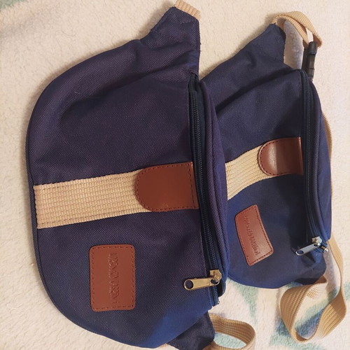 Lorenzo Cabrini bag and pouches collection like new, blue and brown