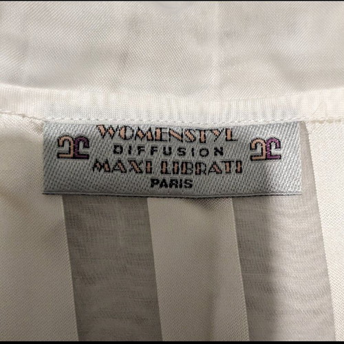 Vintage shirt like new, beige with large collar and shoulder pads