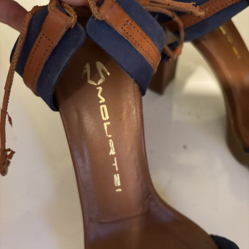 Mourtzi sandals used, brown and blue, size 38