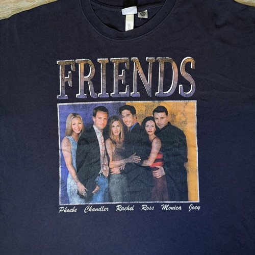 H&M Friends Cast Graphic T-Shirt Black Cotton Men's Size L used